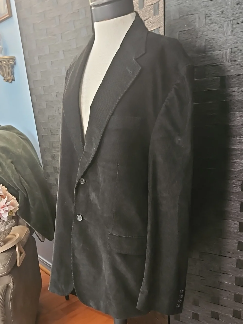 Express Black Corduroy Men's Blazer Jacket Size 44R